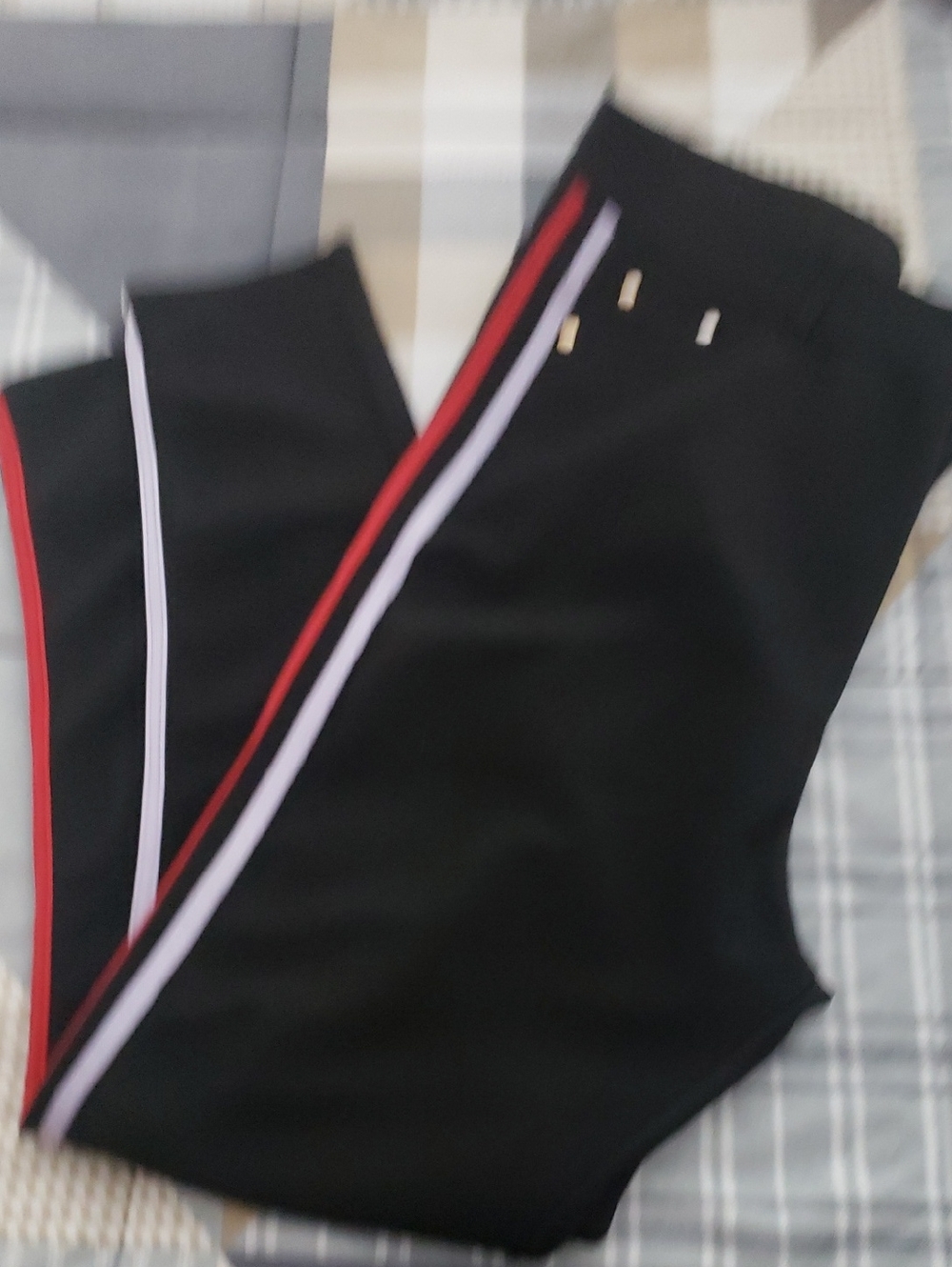 Baby Phat Black Track Pants with Red and White Stripes